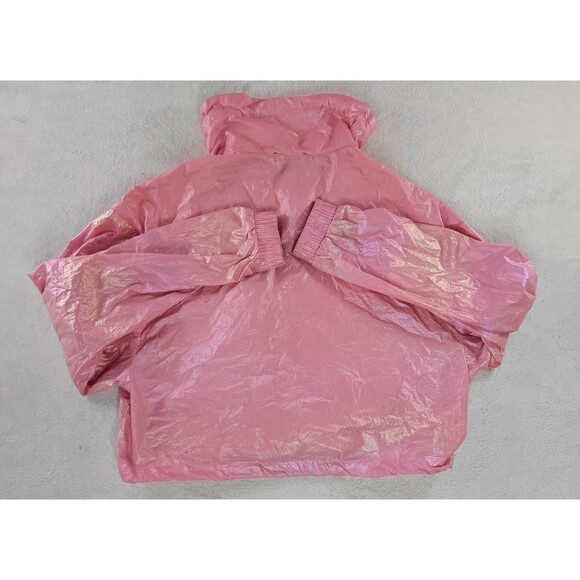 C'est Toi Pink Iridescent Windbreaker Jacket w/ Pockets Women's Small Y2K Sporty - Picture 2 of 12